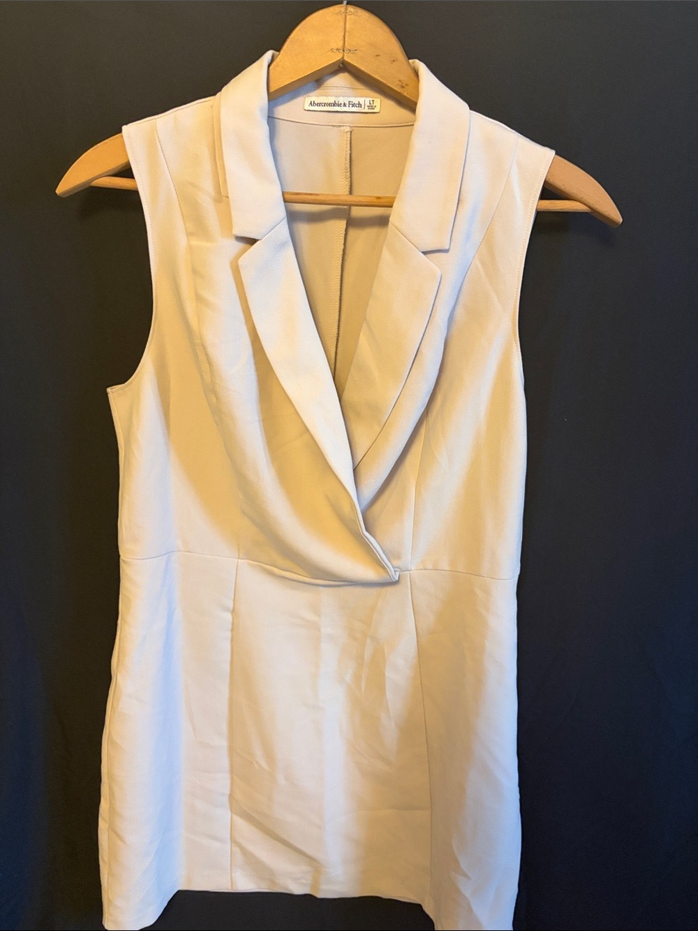 Abercrombie & Fitch Cream Sleeveless Blazer Dress